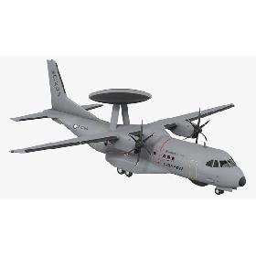 3D Airbus Military C295 AEW&C Turboprop Aircraft Rigged model